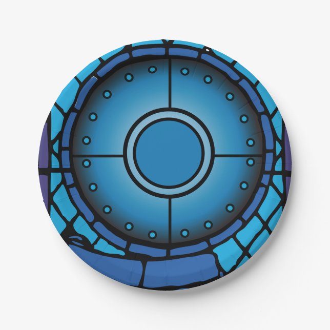 Church Stained Glass Window Paper Plate (Front)