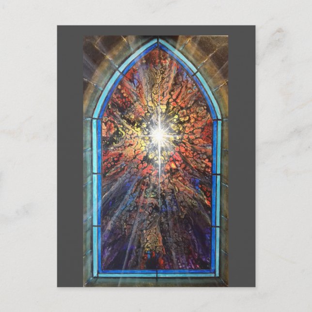 Church stained glass window postcard (Front)