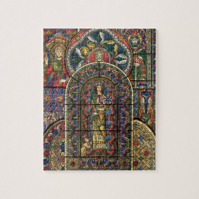 Church Stained Glass Window, Vintage Architecture Jigsaw Puzzle (Vertical)