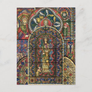 Church Stained Glass Window, Vintage Architecture Postcard