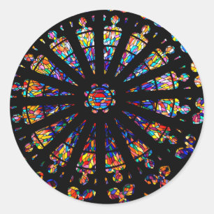 church stained glass windows colours classic round sticker