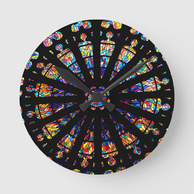 church stained glass windows colours round clock (Front)