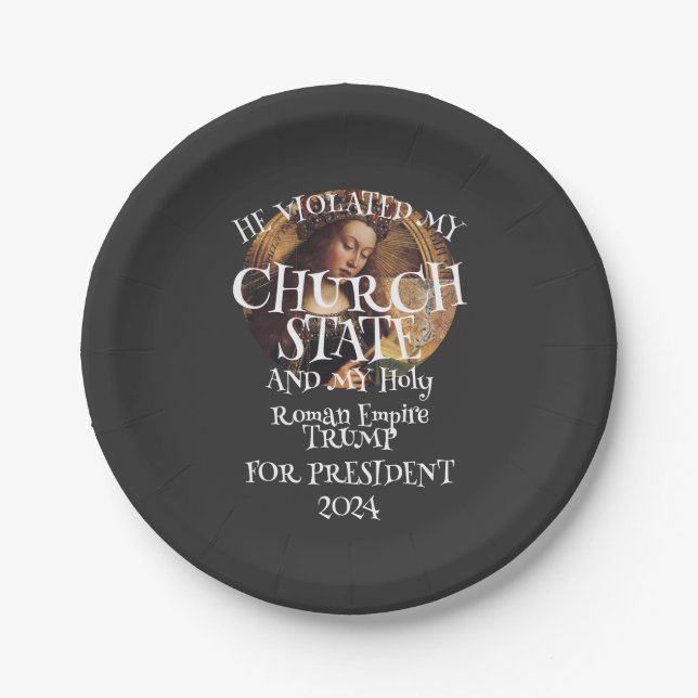 Church State and Holy Roman Empire Paper Plate (Front)
