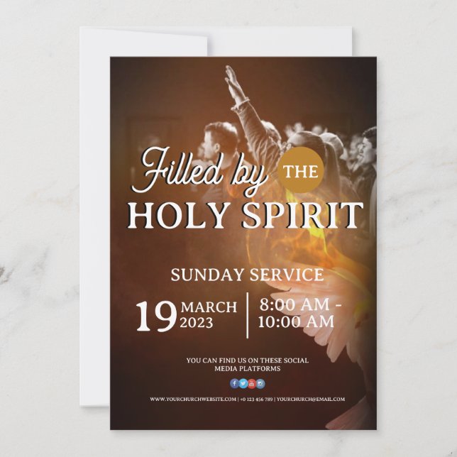 Church Sunday Service Customisable Flyer Design  Invitation (Front)
