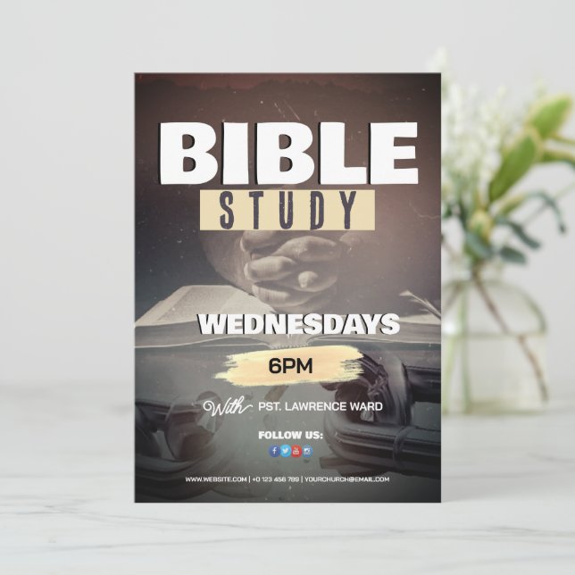 Church Sunday Service Customisable Flyer Design  Invitation (Standing Front)