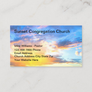 Church Sunset Scenic Business Cards