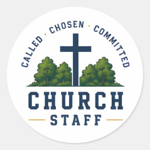 Church Team Christian Typography Classic Round Sticker