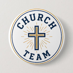 Church Team Logo for Volunteer Ministry Apparel 7.5 Cm Round Badge