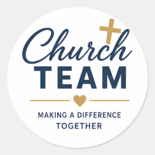 Church Team Logo for Volunteer Team Members Classic Round Sticker