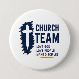 Church Team Love God Love People Christian 7.5 Cm Round Badge