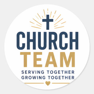 Church Team Serving Together Classic Round Sticker