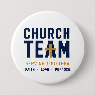 Church Team Serving Together Faith Based Design 7.5 Cm Round Badge