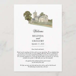 Church Traditional Monogram Wedding Itinerary  Programme