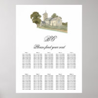 Church Traditional Monogram Wedding Seating Chart