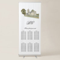 Church Traditional Monogram Wedding Seating Chart