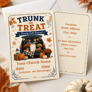 Church Trunk or Treat Fall Festival Invitation