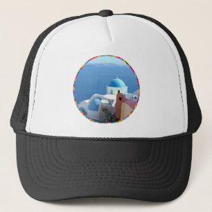 Church Views on Santorini, Greece Trucker Hat