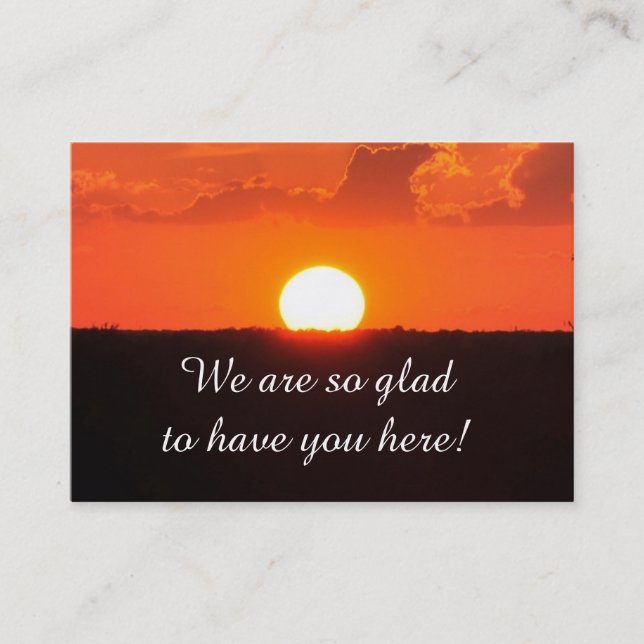 Church Visitor Sunset Card (Front)