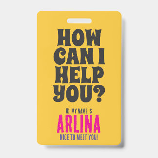 Church Volunteer Guest Services ID Badge Yellow
