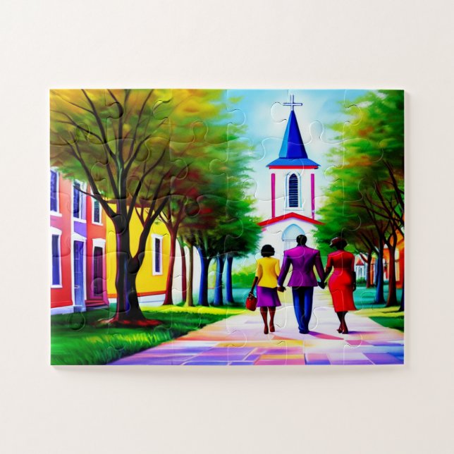 Church Walk Christian Art Puzzle (Horizontal)