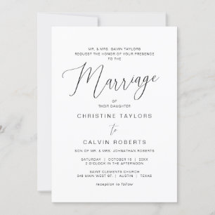 Church Wedding Ceremony, Both Parents Hosting Invi Invitation