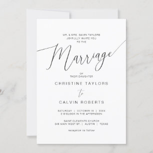 Church Wedding Ceremony, Parents Hosting Invitatio Invitation