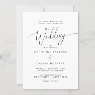 Church Wedding Ceremony, Parents Hosting Invitation