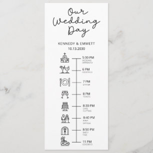 Church Wedding Day Timeline Flat Program Programme