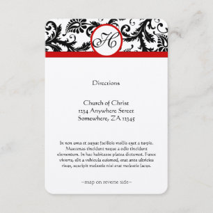 Church Wedding Reception Direction Card