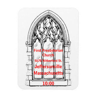 Church Window With Church Details - Customisable Magnet