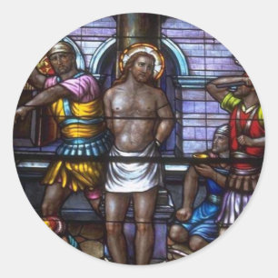 Church Windows 050 Classic Round Sticker