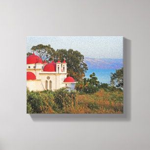 Church with Red Roof Domes Canvas Print