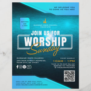 Church Worship Sunday Marketing Advertisement Flyer
