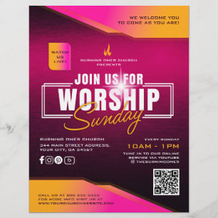 Church Worship Sunday Marketing Advertisement Flyer