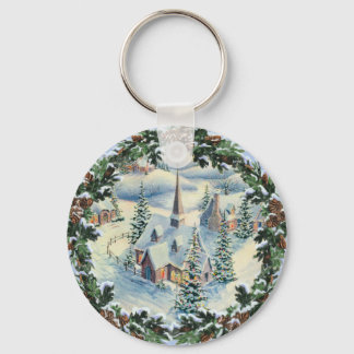 CHURCH & WREATH by SHARON SHARPE Key Ring