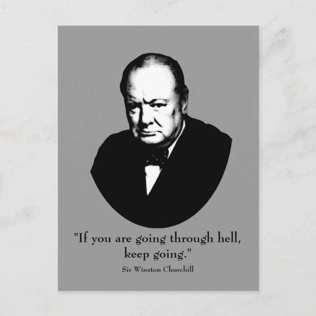 Churchill and Quote Postcard (Front)