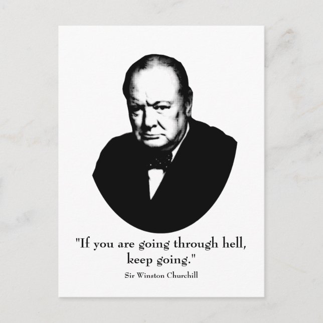 Churchill and Quote Postcard (Front)