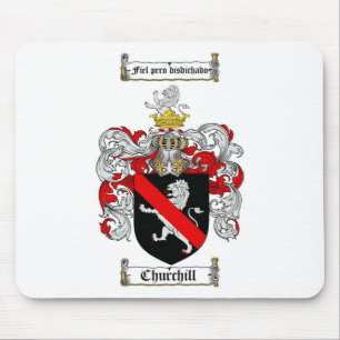 CHURCHILL FAMILY CREST -  CHURCHILL COAT OF ARMS MOUSE MAT