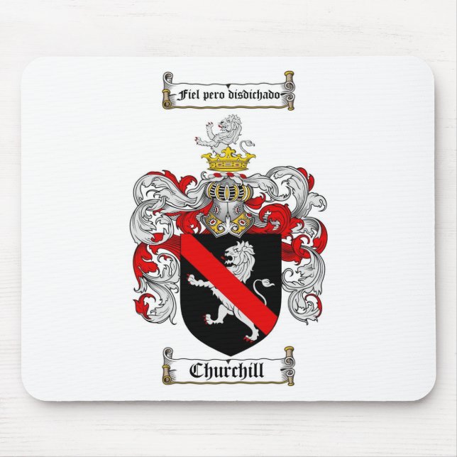 CHURCHILL FAMILY CREST -  CHURCHILL COAT OF ARMS MOUSE MAT (Front)