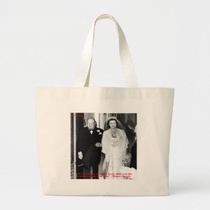 Churchill & Famous Marriage Quote Large Tote Bag