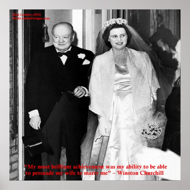 Churchill & Famous Marriage Quote Poster (Front)