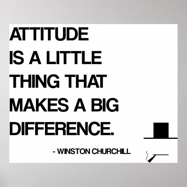 Churchill Motivational Quote - Attitude Poster (Front)