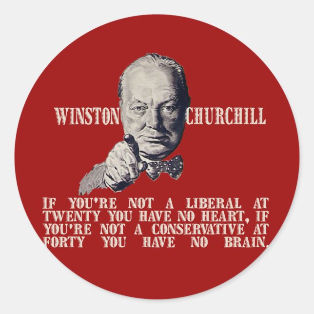 Churchill on Conservatives and Liberals Classic Round Sticker (Front)