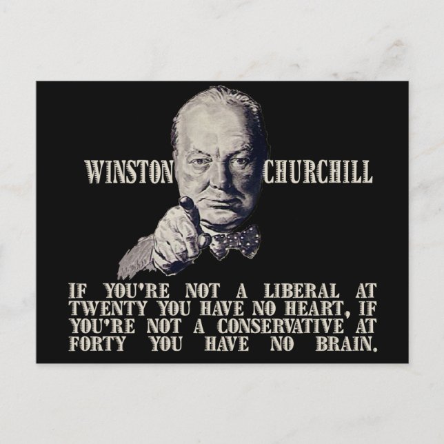 Churchill on Conservatives and Liberals Postcard (Front)