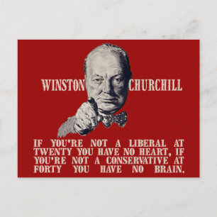 Churchill on Conservatives and Liberals Postcard