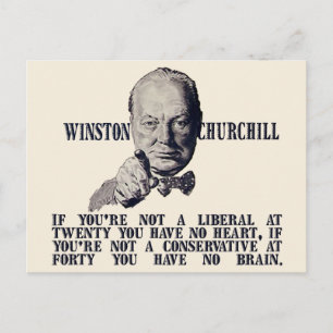 Churchill on Conservatives and Liberals Postcard