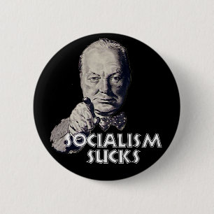 Churchill Quote: Socialism Sucks! 6 Cm Round Badge