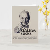 Churchill Quote:  Socialism Sucks! Card (Yellow Flower)