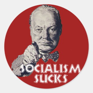 Churchill Quote: Socialism Sucks! Classic Round Sticker