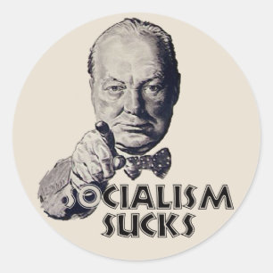 Churchill Quote: Socialism Sucks! Classic Round Sticker